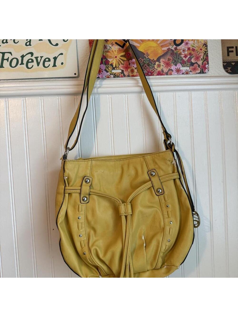 Style&Co Mustard Yellow Studded Hobo Bag
